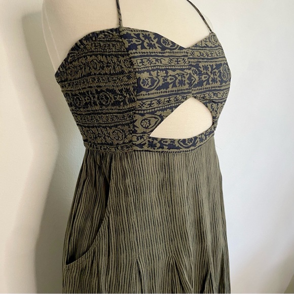 Free People Smocked Halter Romper, Medium - Picture 4 of 6